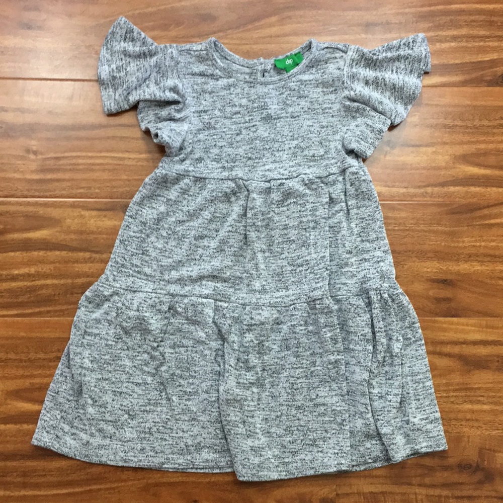 3/$25 Dip Toddler Girls Marble Grey Ruffle Sleeve Tiered Dress Size 3T Casual